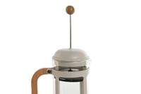 Koffiepot met Zuiger Home ESPRIT Wit Natuurlijk Roestvrij staal 800 ml 15 x 10 x 22 cm - thumbnail