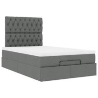 Ottoman bed met matras 120x190 cm stof donkergrijs - thumbnail