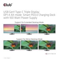 club3D 4K ChargingDock USB-C USB-C dockingstation Geschikt voor merk (dockingstation): Club 3D USB-C Power Delivery - thumbnail
