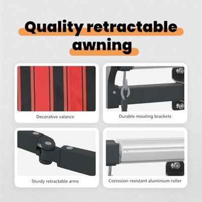 VidaXL Inklapbaar zonnescherm oranje en bruin 400 ×300 cm stof VidaXL Inklapbaar zonnescherm oranje en bruin 400 ×300 cm stof