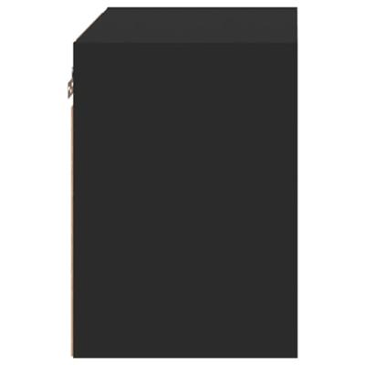 Nachtkastje met LED's wandgemonteerd zwart