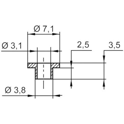 ASSMANN WSW V5357 Isolatiebus 1 stuk(s) Buitendiameter: 7.1 mm, 3.8 mm Binnendiameter: 3.1 mm