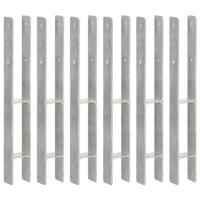 VidaXL Grondankers 6 st 7x6x60 cm gegalvaniseerd staal zilverkleurig - thumbnail