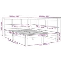 Bed met boekenkast zonder matras grenenhout wasbruin 120x190 cm - thumbnail