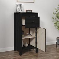 Dressoir 40x35x80 cm massief grenenhout zwart - thumbnail