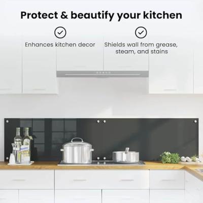 VidaXL Keuken spatscherm 2 pcs donkergrijs 90 x 40 cm gehard glas VidaXL Keuken spatscherm 2 pcs donkergrijs 90 x 40 cm gehard glas