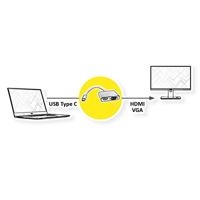 ROLINE Beeldscherm Adapter USB Type C - VGA + HDMI - thumbnail