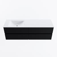 MONDIAZ VICA 150cm badmeubel onderkast Urban 4 lades. Wastafel CLOUD links 1 kraangat, kleur Talc. - thumbnail