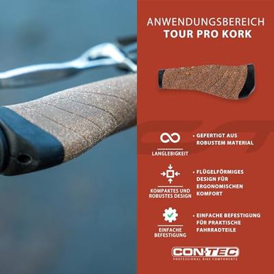 CONTEC handvatten "tour pro kork" ct grips tour pro cork 92/135 mm, cork