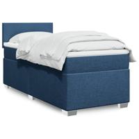Boxspring met matras stof blauw 100x200 cm - thumbnail