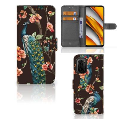 Poco F3 | Xiaomi Mi 11i | Telefoonhoesje | Met pasjeshouder | Pauw met Bloemen Poco F3 | Xiaomi Mi 11i | Telefoonhoesje | Met pasjeshouder | Pauw met Bloemen