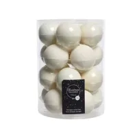 20 Kerstballen glas emaille-mat 60mm wolwit KSD - Ksd - thumbnail