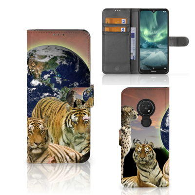 Nokia 7.2 | Nokia 6.2 | Telefoonhoesje | Met pasjeshouder | Roofdieren