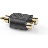 Subwoofer-Adapter | RCA male - 2x RCA female | 10 stuks | Zwart - thumbnail