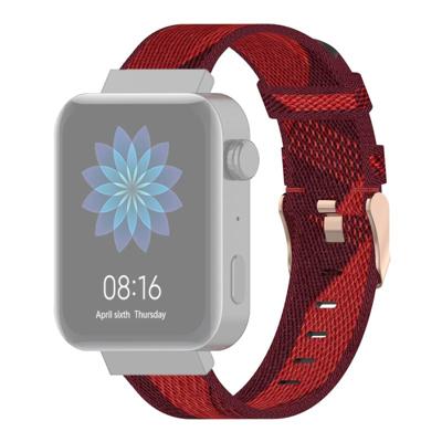 18mm Stripe Weave Nylon Polsband horlogeband voor Xiaomi Mi Watch Garmin Vivomove 3s / Vivoactive 4s (Rood) 18mm Stripe Weave Nylon Polsband horlogeband voor Xiaomi Mi Watch Garmin Vivomove 3s / Vivoactive 4s (Rood)