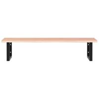 Badkamer wandschap staal en massief eikenhout - thumbnail