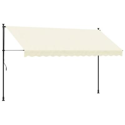 Luifel uittrekbaar 350x150 cm stof en staal crmekleurig - thumbnail