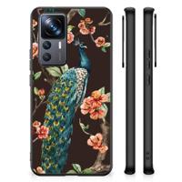 Xiaomi 12T | 12T Pro Dierenprint Telefoonhoesje Pauw met Bloemen - thumbnail