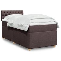 Boxspring met matras stof donkerbruin 100x200 cm - thumbnail