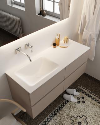 Mondiaz Vica 120cm badmeubel smoke 4 lades wastafel Cloud links zonder kraangat Mondiaz Vica 120cm badmeubel smoke 4 lades wastafel Cloud links zonder kraangat