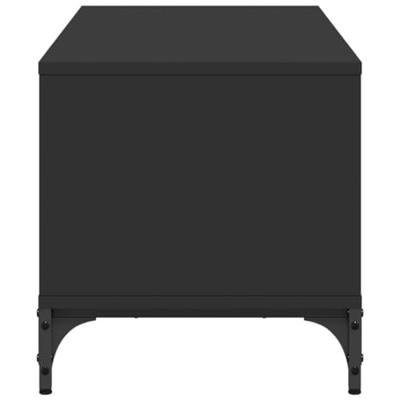 Tv-meubel 102x40x41 cm bewerkt hout en gepoedercoat staal zwart