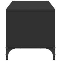 Tv-meubel 102x40x41 cm bewerkt hout en gepoedercoat staal zwart - thumbnail