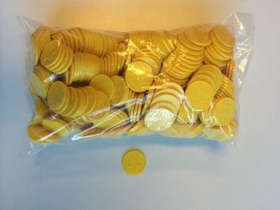 Consumptiemunten geel met ster 500 stuks