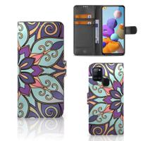Samsung Galaxy A21s Hoesje Purple Flower - thumbnail