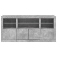 Dressoir met LED-verlichting 142,5x37x67 cm betongrijs - thumbnail