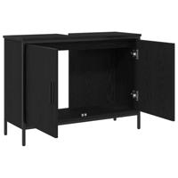 Badkamer wastafelkast Zwart Eiken 80 x 30 x 60 cm Bewerkt hout - thumbnail