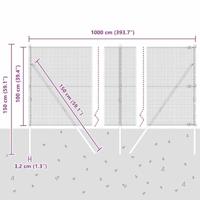 VidaXL Afrasteringspaal zilver 10 x 1 m (19 x 19 mm mesh) staal - thumbnail