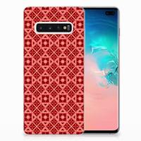 Samsung Galaxy S10 Plus | TPU bumper | Batik Rood - thumbnail