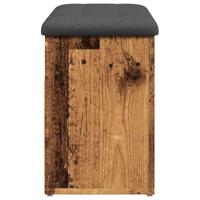 Schoenenbank 82x32x45,5 cm bewerkt hout oud houtkleurig - thumbnail