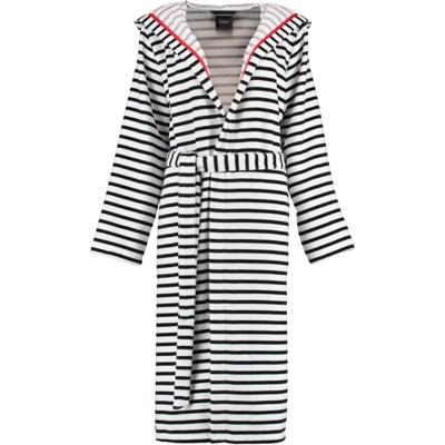 Cawö Cawö Dames Badjas met Capuchon 1243 Schwarz-weiss 46