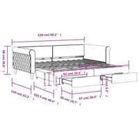 Slaapbank met onderschuifbed en lades 100x200 cm fluweel blauw - thumbnail