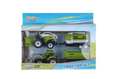 2-Play tractor en combine met 2 aanhangers, 24cm