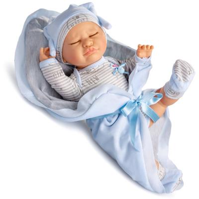 Berjuan pop meisjes 40 cm grijs/blauw Berjuan pop meisjes 40 cm grijs/blauw