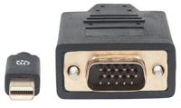 Manhattan kabel (DisplayPort-stekker naar DisplayPort-stekker) Mini DP 1.2a op VGA 1,8 m zwart zwart - thumbnail