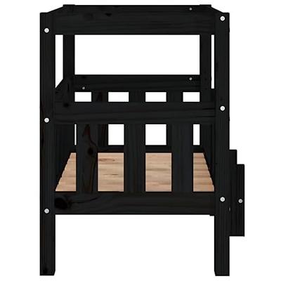 VidaXL Hondenmand 65,5x43x70 cm massief grenenhout zwart