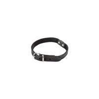 Lederen honden halsband zwart - 47 cm x 18 mm - thumbnail
