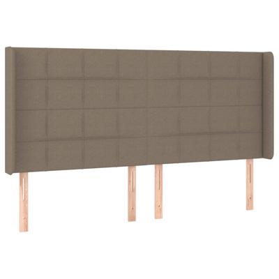 Hoofdbord met randen 203x16x118/128 cm stof taupe