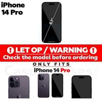 Lunso - iPhone 14 Pro - Gehard Beschermglas - Full Cover Screenprotector - Black Edge - thumbnail