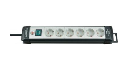 Brennenstuhl 1951560100 Stekkerdoos met schakelaar 6-voudig Zwart, Lichtgrijs Randaarde stekker 1 stuk(s)