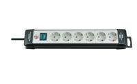 Brennenstuhl Premium-Line stekkerdoos 6-voudig zwart/lichtgrijs 3m H05VV-F 3G1,5 - 1951560100 - thumbnail