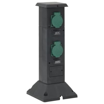 VidaXL Tuinstopcontact kolom 4-wegs 16x16x39,5 cm zwart en groen - thumbnail