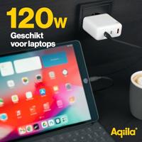 Aqiila W4 USB-oplader 120 W 1x USB-A, 2x USB-C USB PD, Quick Charge 3.0, QC 4+ Wit Binnen - thumbnail