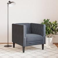 Fauteuil Chesterfield-stijl fluweel donkergrijs - thumbnail