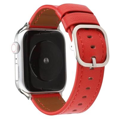Voor Apple Watch Series 5 & 4 44mm/3 & 2 & 1 42mm moderne stijl gesp lederen riem (rood) Voor Apple Watch Series 5 & 4 44mm/3 & 2 & 1 42mm moderne stijl gesp lederen riem (rood)