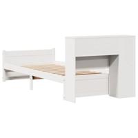 Bed met boekenkast zonder matras grenenhout wit 90x200 cm - thumbnail