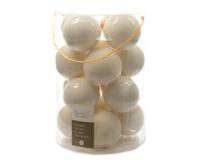 Kerstballen Glas Ø8cm Wol Wit 16st - thumbnail